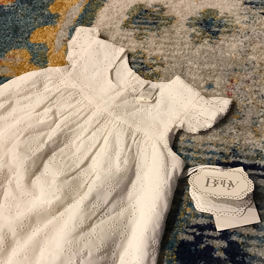 NWT White Eyelet Nordstrom Baby Dress w/ Bloomers